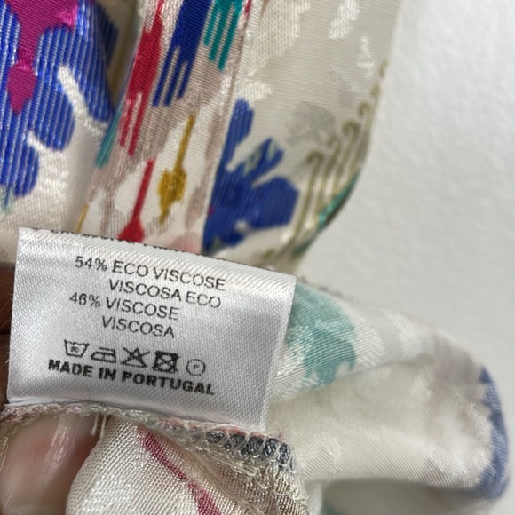 Vilagallo Sleeveless Deep V Neck Womens L Pullover Metallic Multicolor Tunic Top - Picture 7 of 8